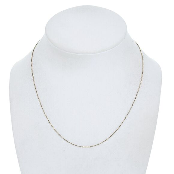 Vintage Italy Sterling Silver 925 1.0mm Gold Tone Cable Chain Necklace 16" - Picture 1 of 3